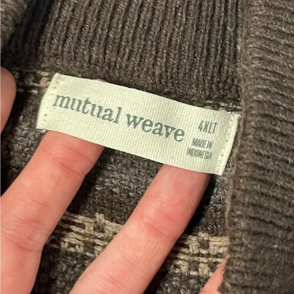 Mutual Weave Men's Brown Patterned Henley Pullover Sweater Size 4XLT 4XL XXXXL - Picture 8 of 10